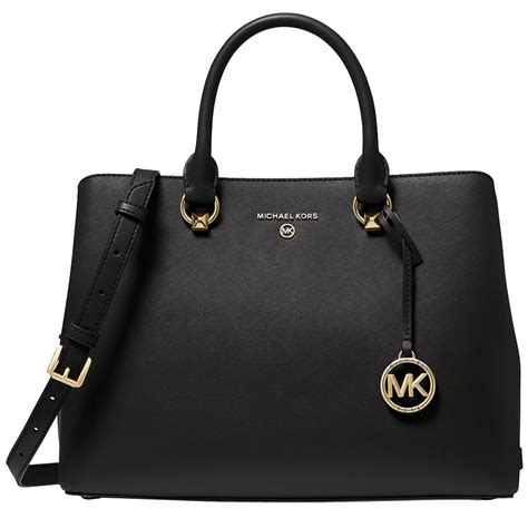 michael kors sac noir cuir|michael kors black purses.